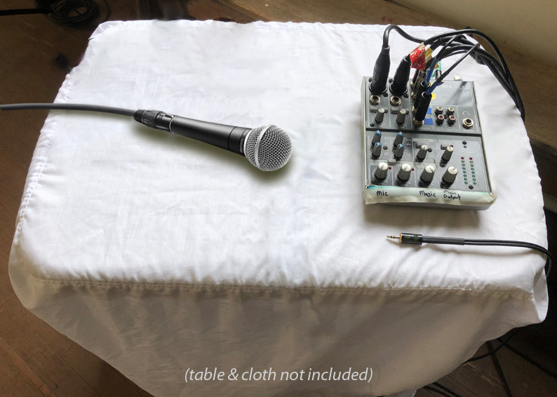 pa hire, sydney northern beaches - close up of our mixer and microphone